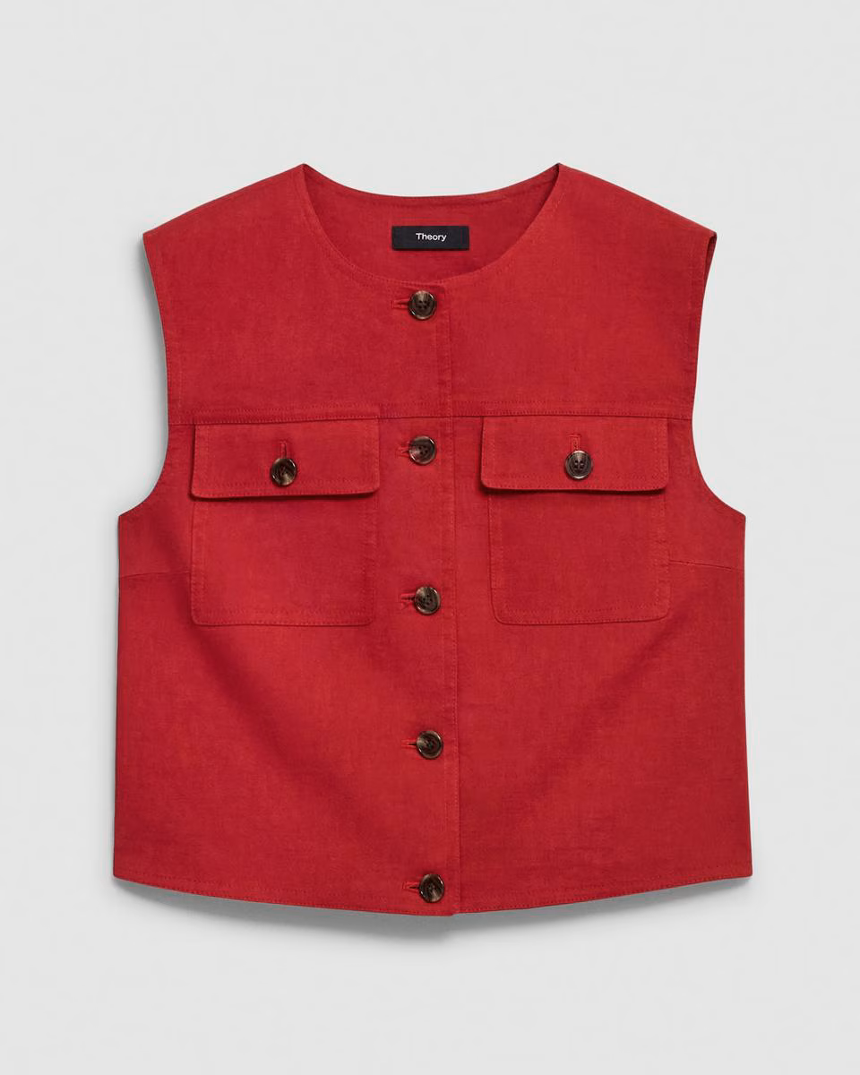 Trucker Vest in Good Linen