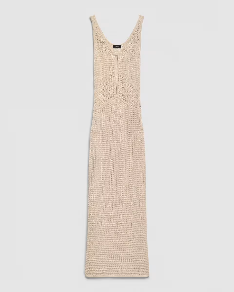 Stitched Dress in Sheen Cotton