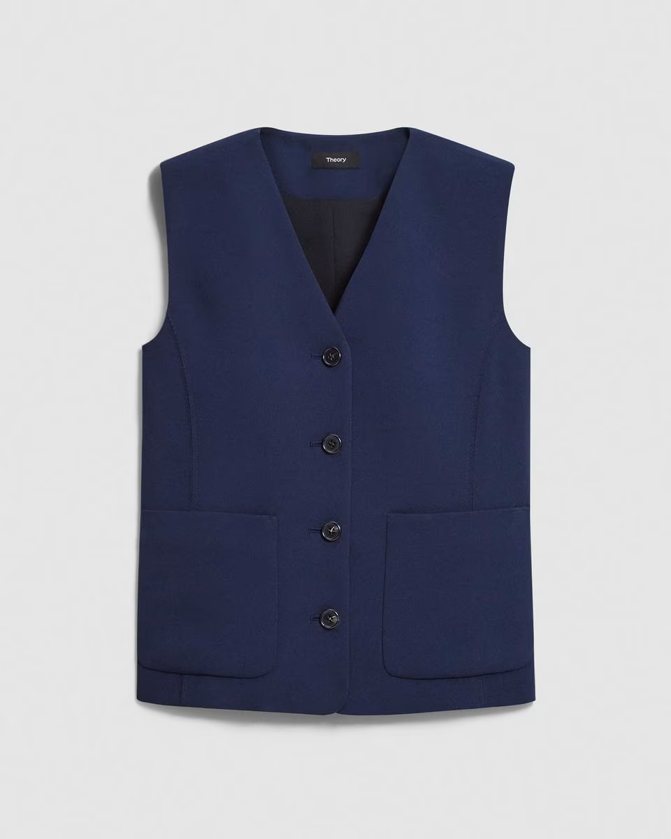 Zig Zag Vest in Satin Crepe