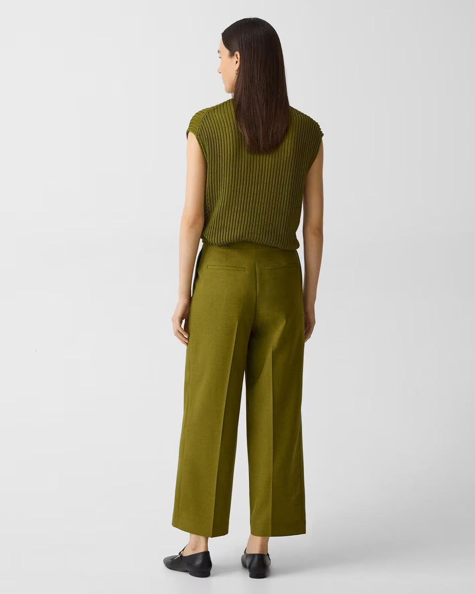 Deep Pleat Pant in City Twill