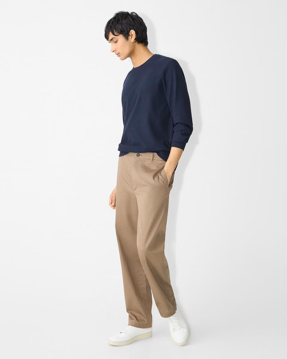 Straight Pant in Cotton-Blend Twill
