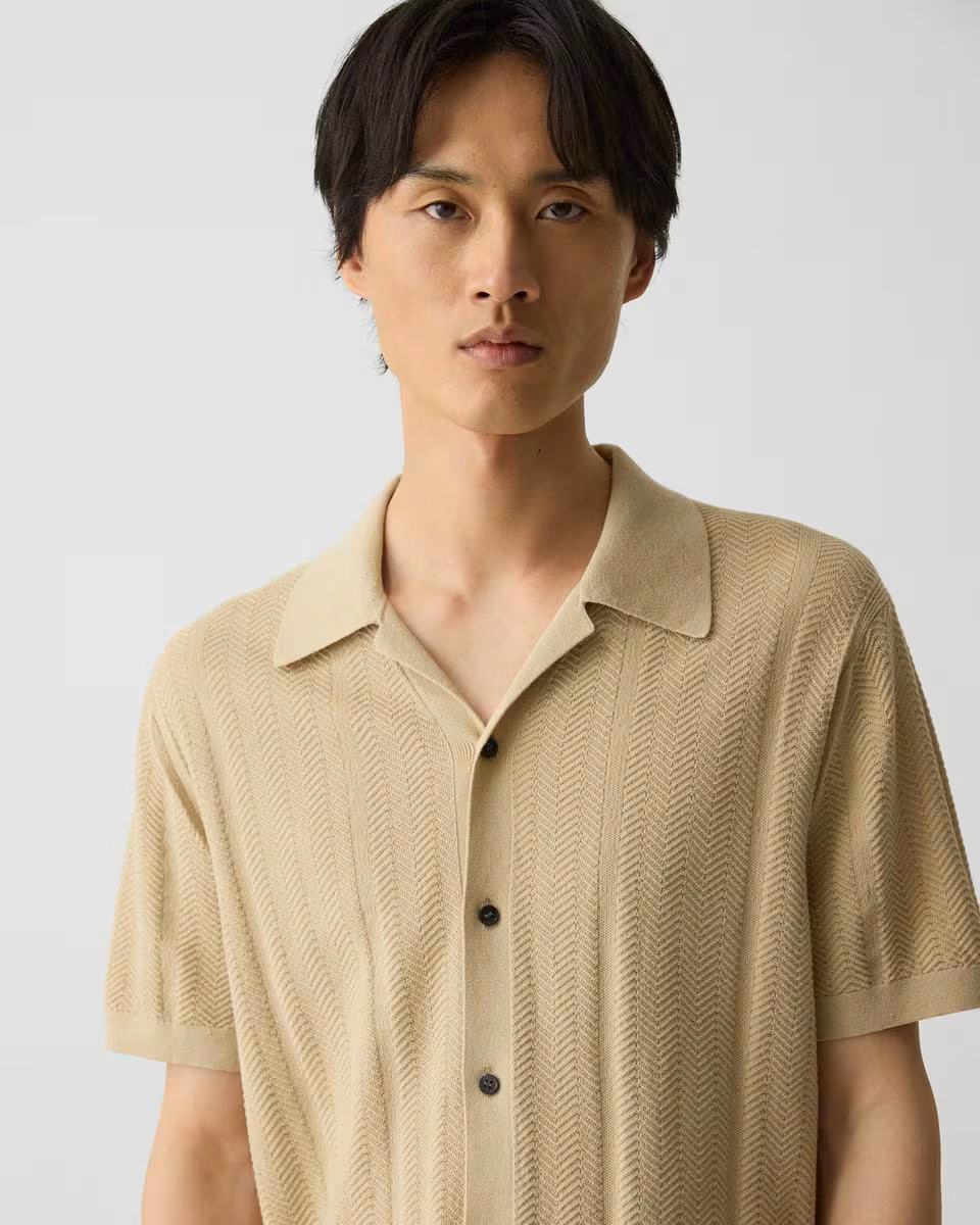 Camp Collar Shirt in Cotton Light Twist
