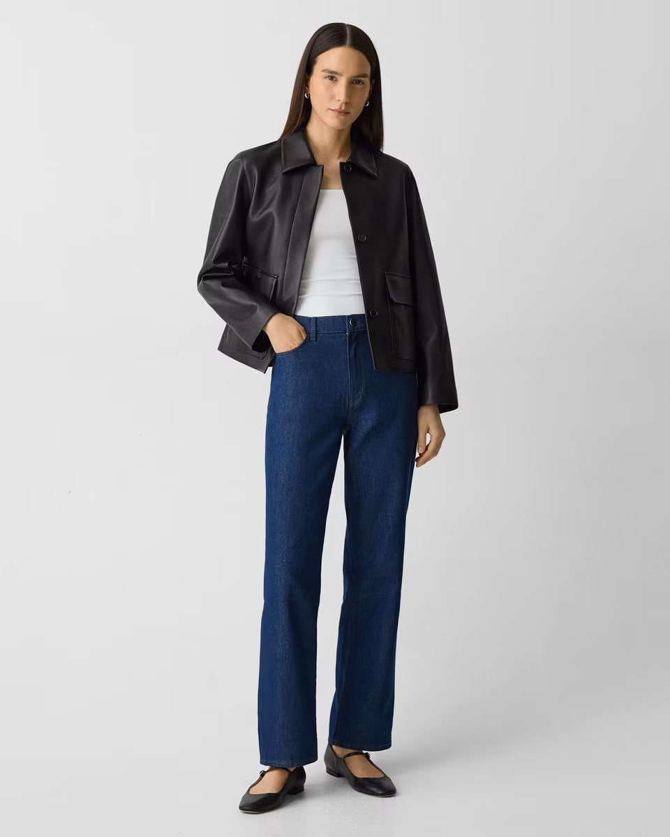 High-Waisted Straight Pant in Relaxed Denim