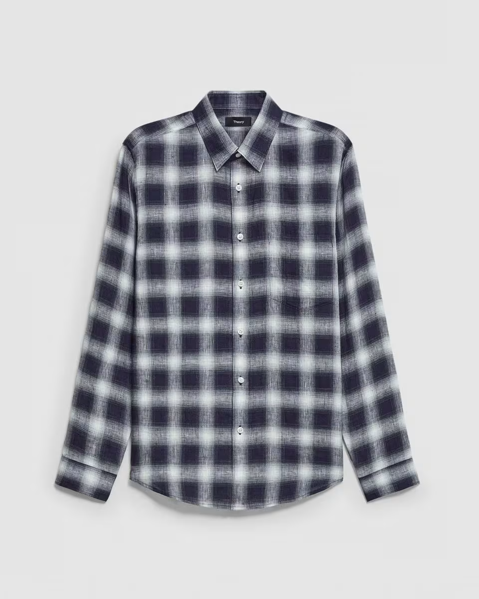 Irving Shirt in Ombré Check Linen