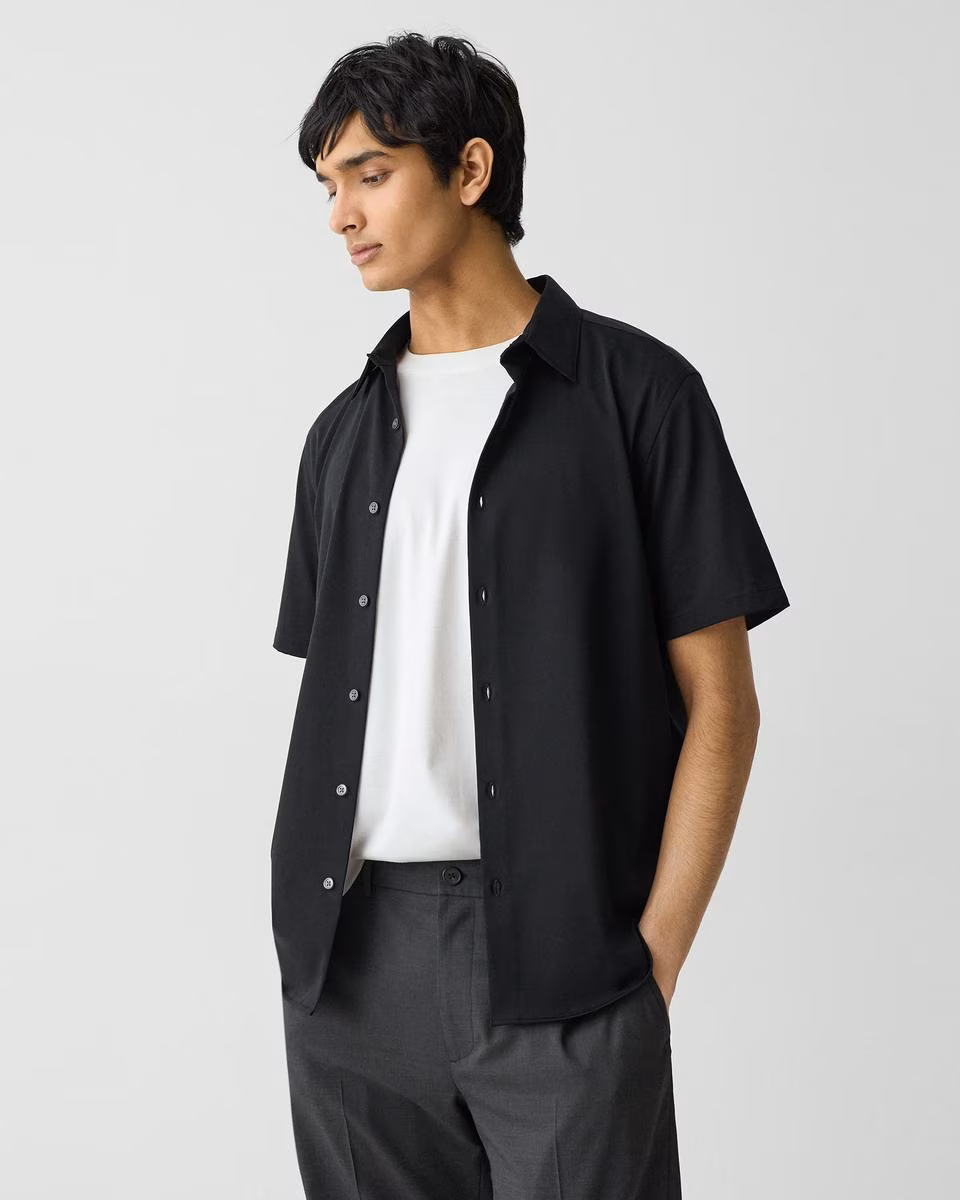 Irving Short-Sleeve Shirt in Structure Knit