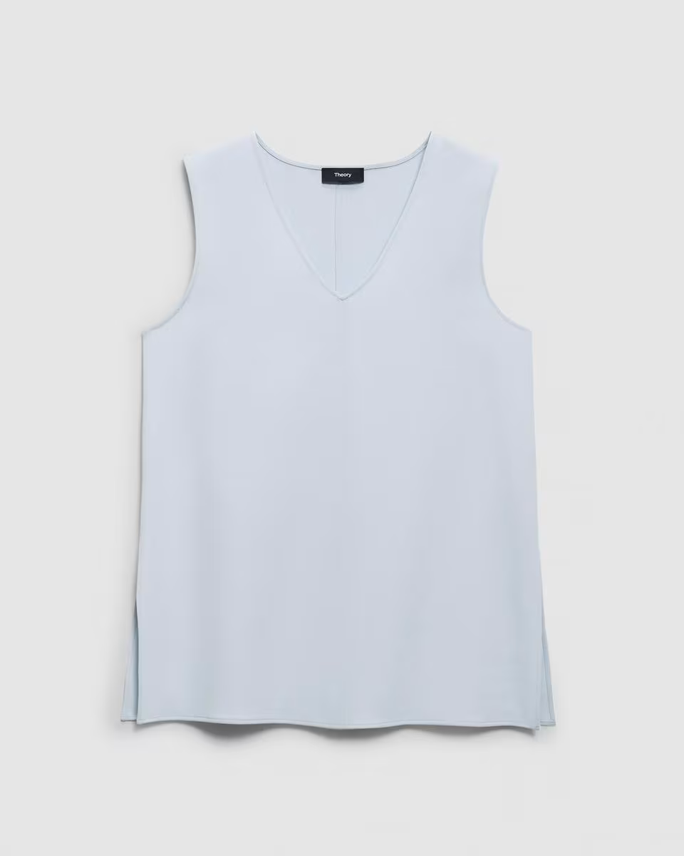V-Neck Blouse in Admiral Crepe