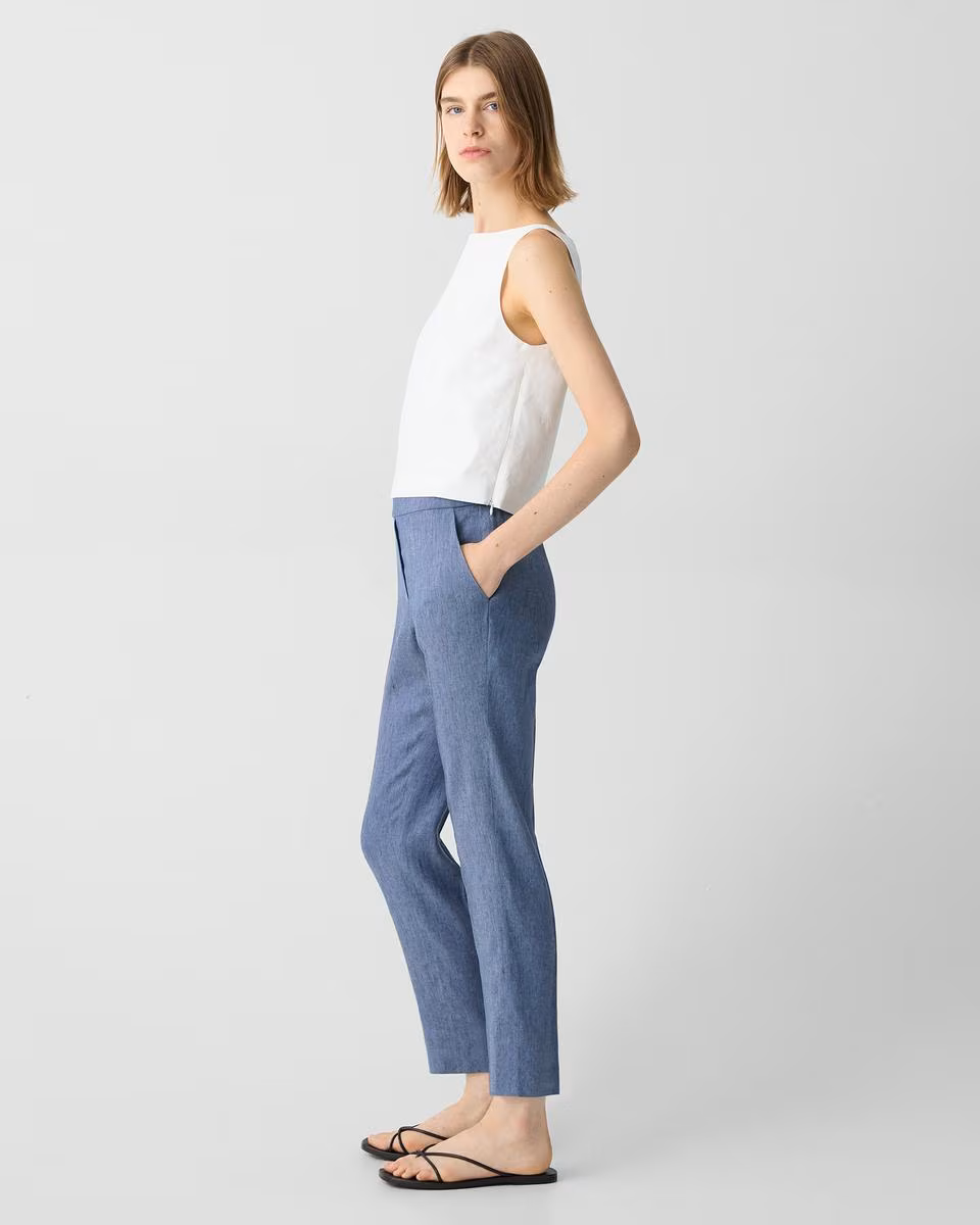 Treeca Pull-On Pant in Fluid Linen