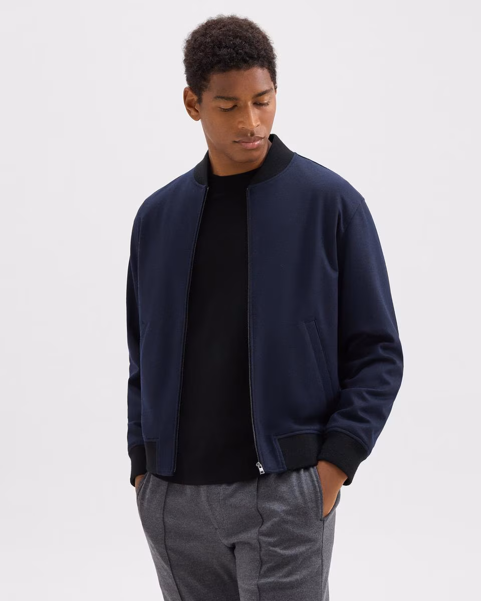 Bomber Jacket in Wool-Blend Knit