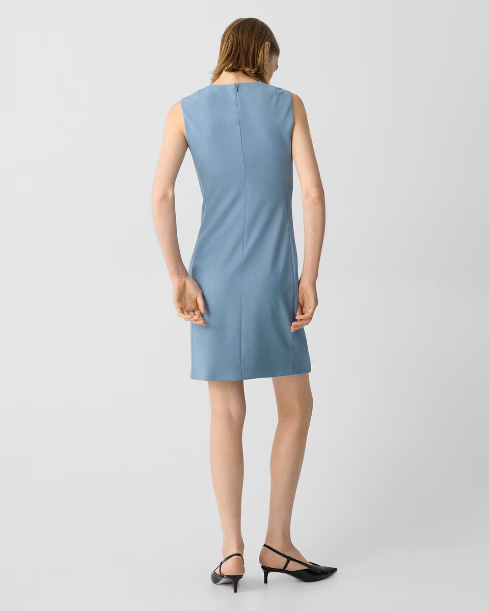 Sleeveless Fitted Dress in Good Wool