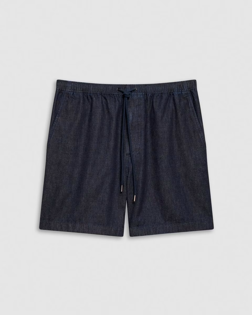 Drawstring Pull-On Short in Summer Denim