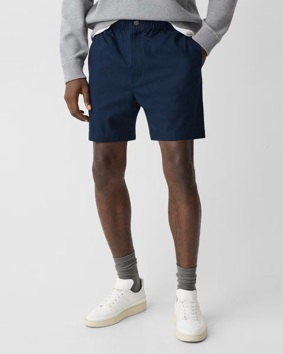 Drawstring Short in Stretch Cotton Canvas