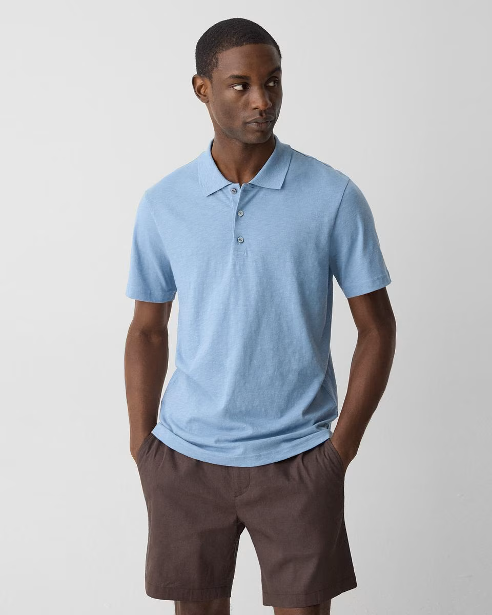 Bron Polo Shirt in Cosmos Slub Cotton