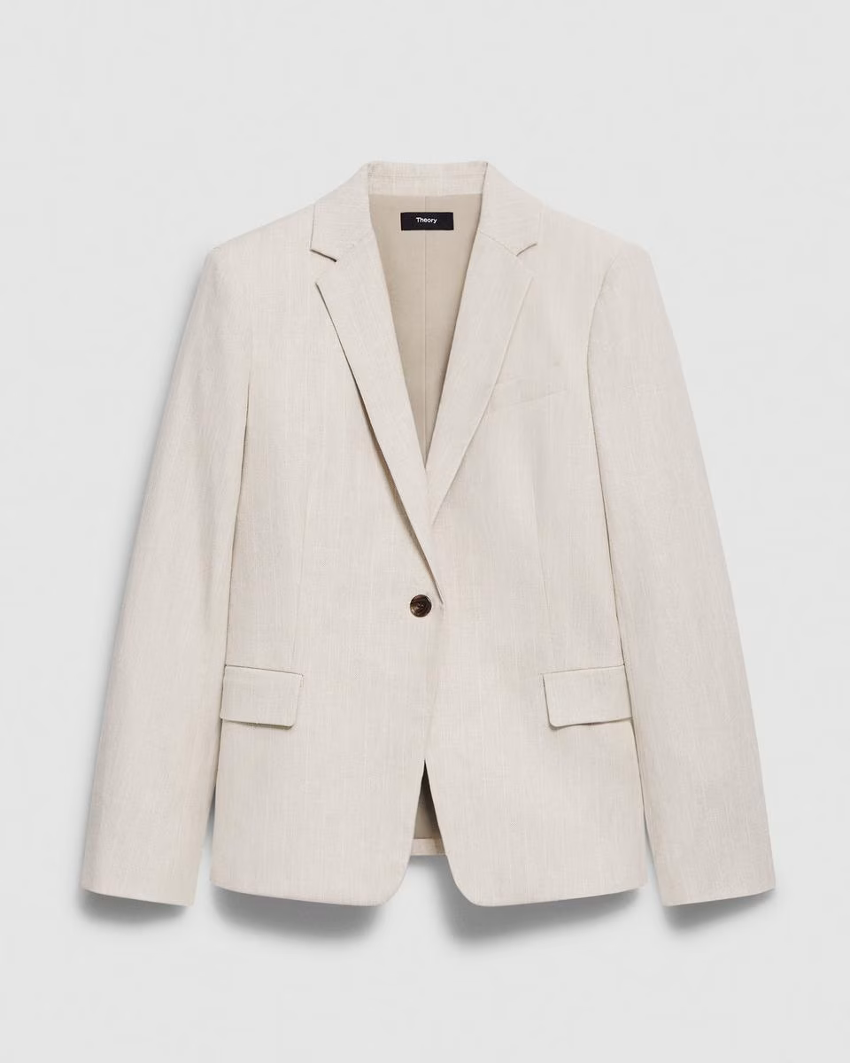 Slim Blazer in Striped Canvas