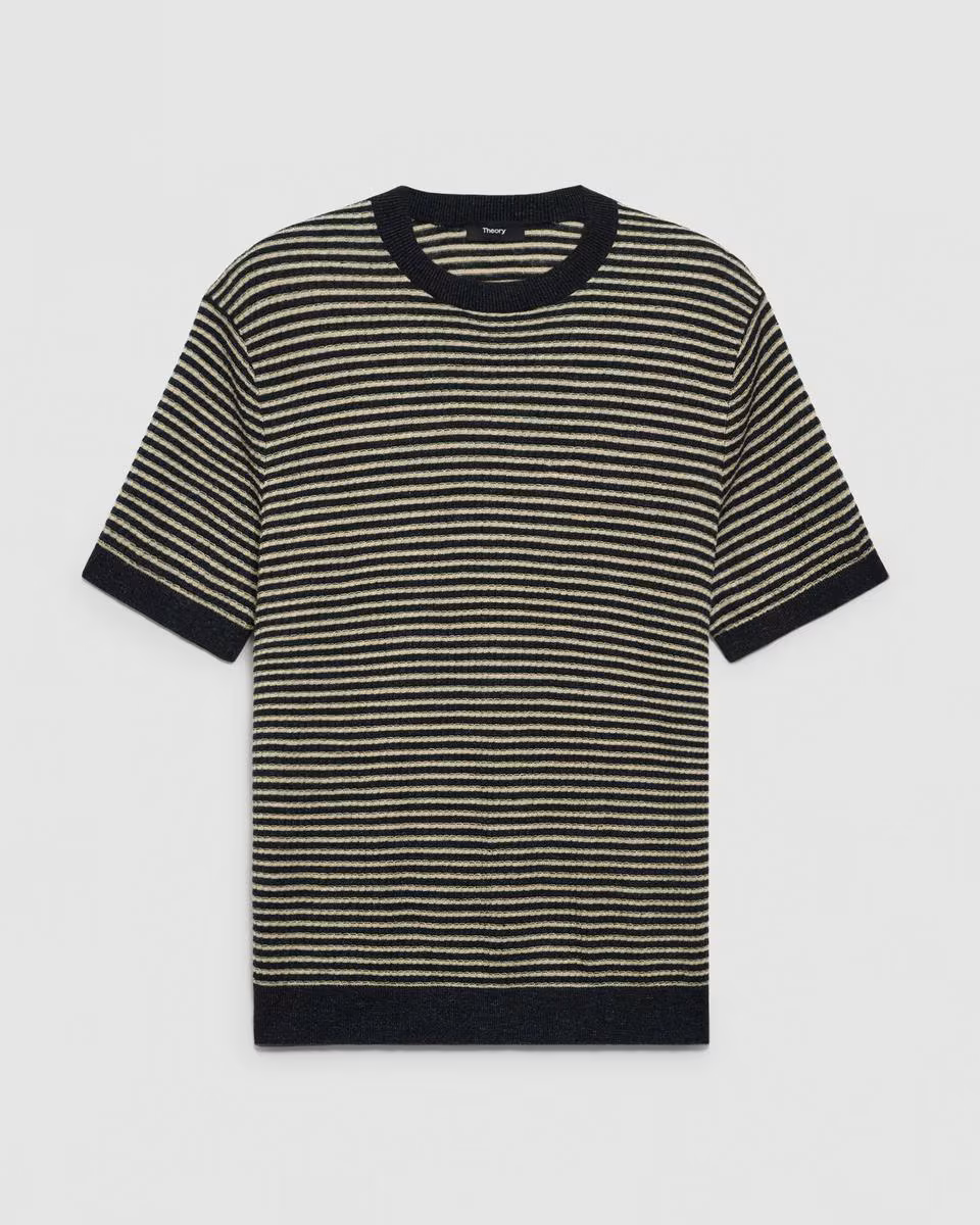 Striped Tee in Pacific Linen
