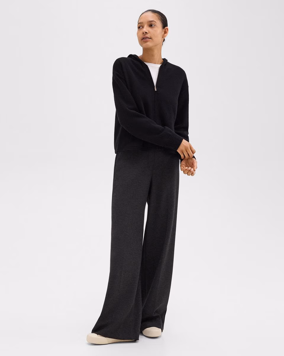Wide-Leg Pant in Double-Knit Jersey