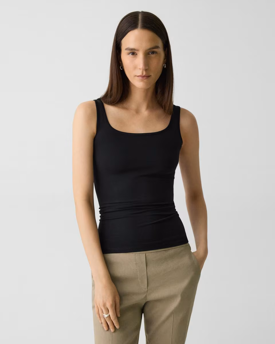 Scoop Neck Tank Top in Stretch Nylon