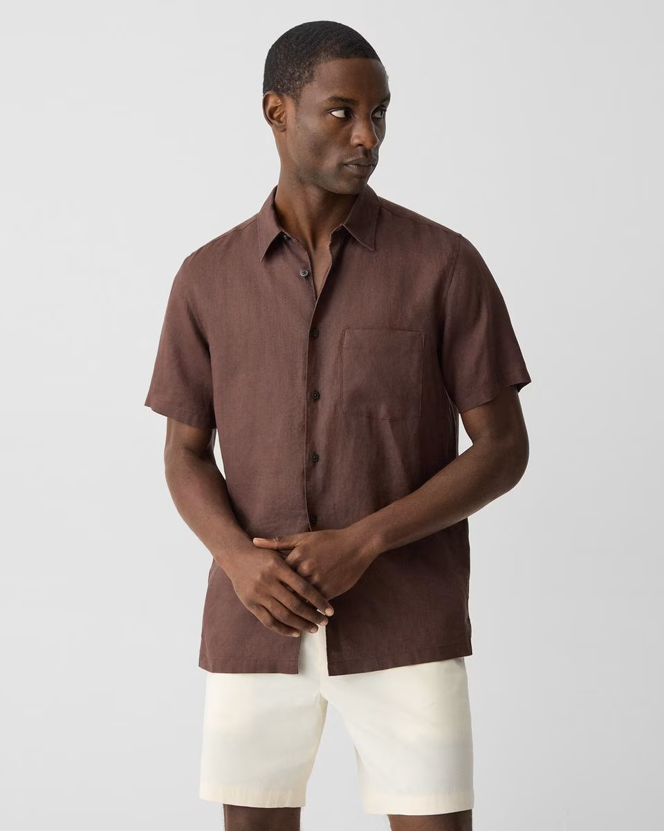 Irving Short-Sleeve Shirt in Relaxed Linen