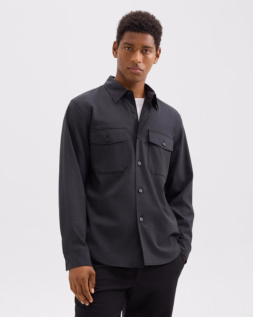 Garvin Shirt Jacket in Stretch Wool