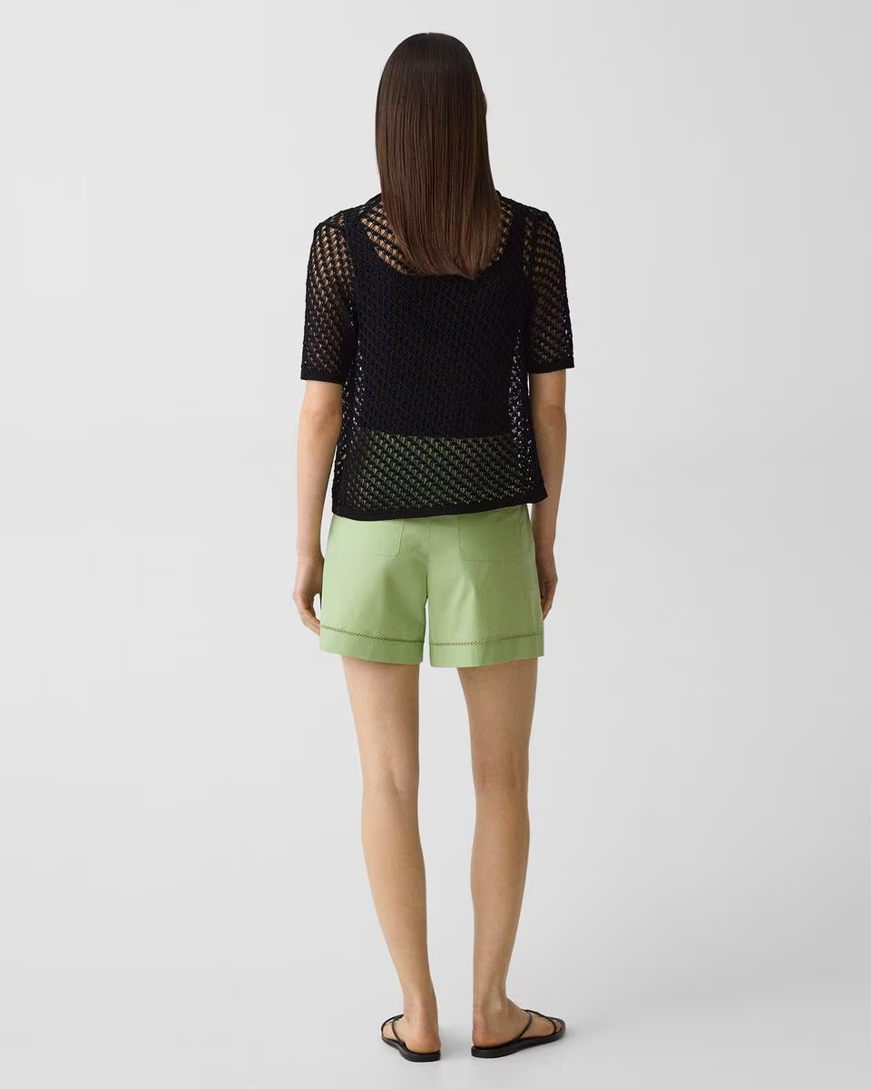 Eyelet Short in City Poplin