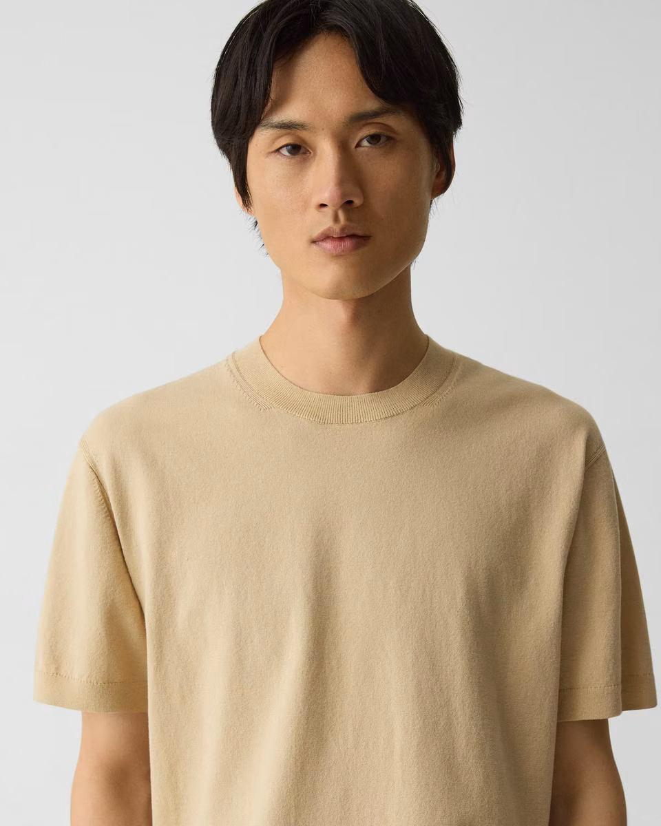 Relaxed Crewneck Tee in Cotton Light Twist