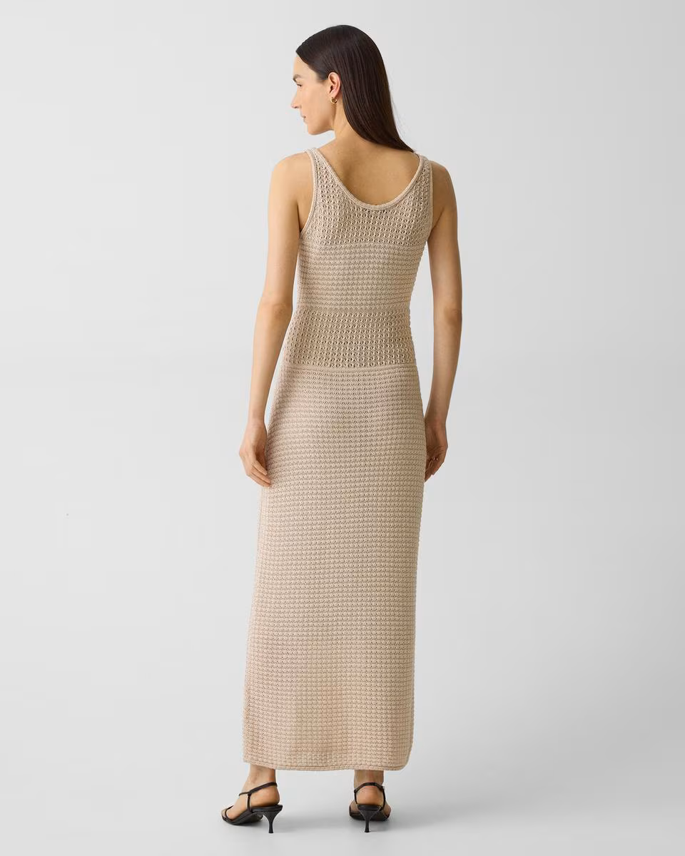 Stitched Dress in Sheen Cotton