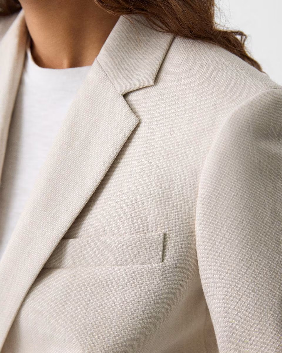 Slim Blazer in Striped Canvas