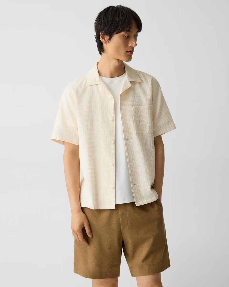 Noll Camp Shirt in Geometric Cotton