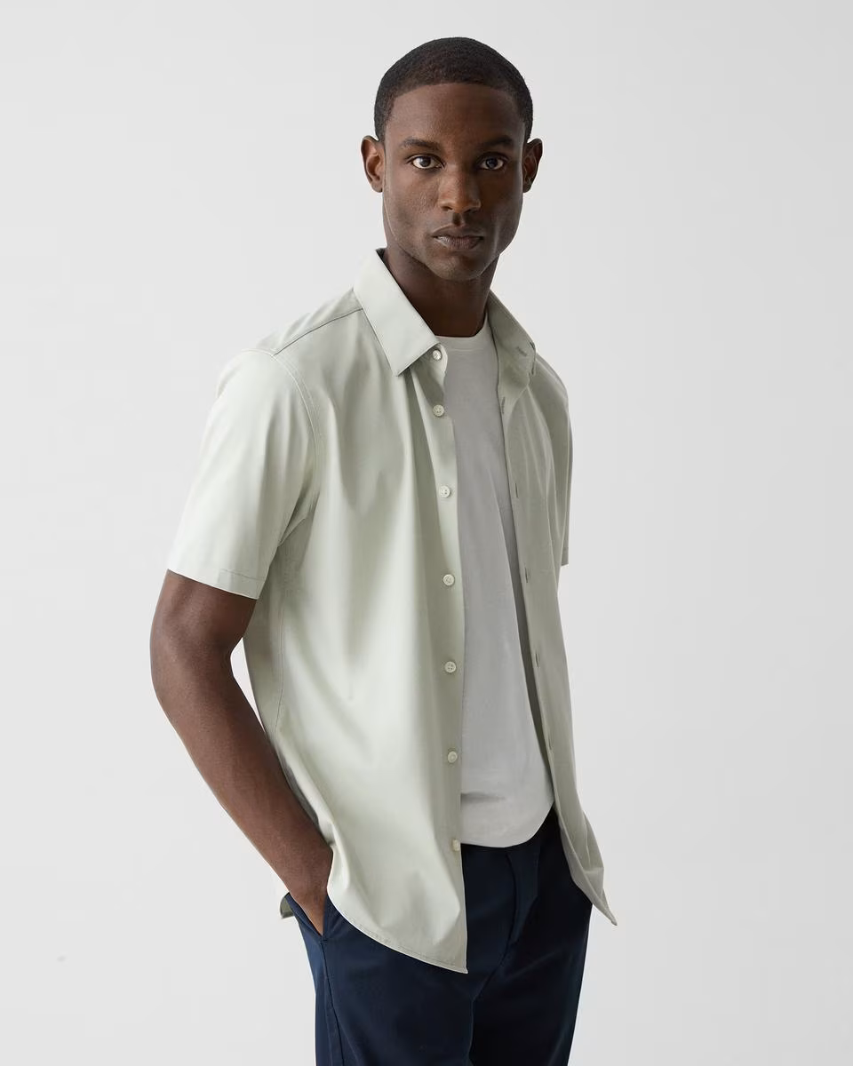 Irving Short-Sleeve Shirt in Structure Knit