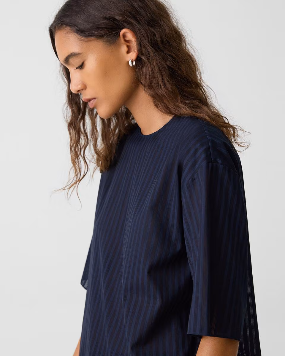 Boxy Tee in Linear Cotton