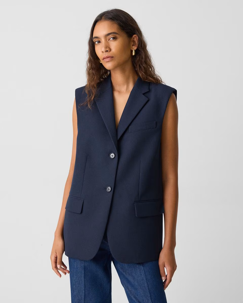 Oversized Vest in Wool-Blend