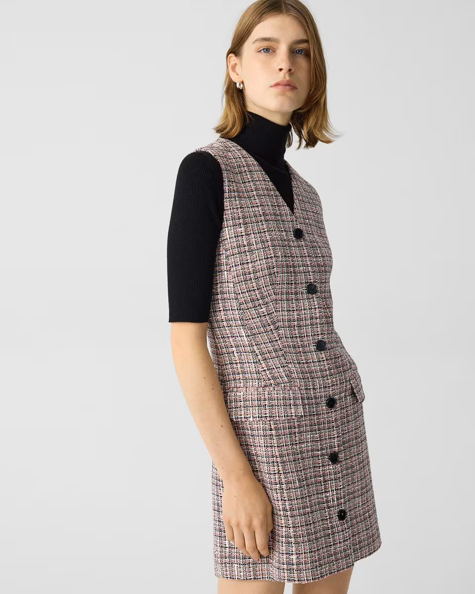 Sleeveless Blazer Dress in Cotton-Blend