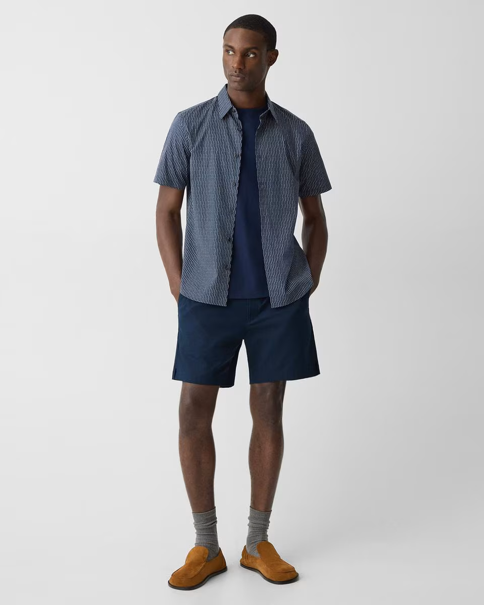 Irving Short-Sleeve Shirt in Stretch Cotton