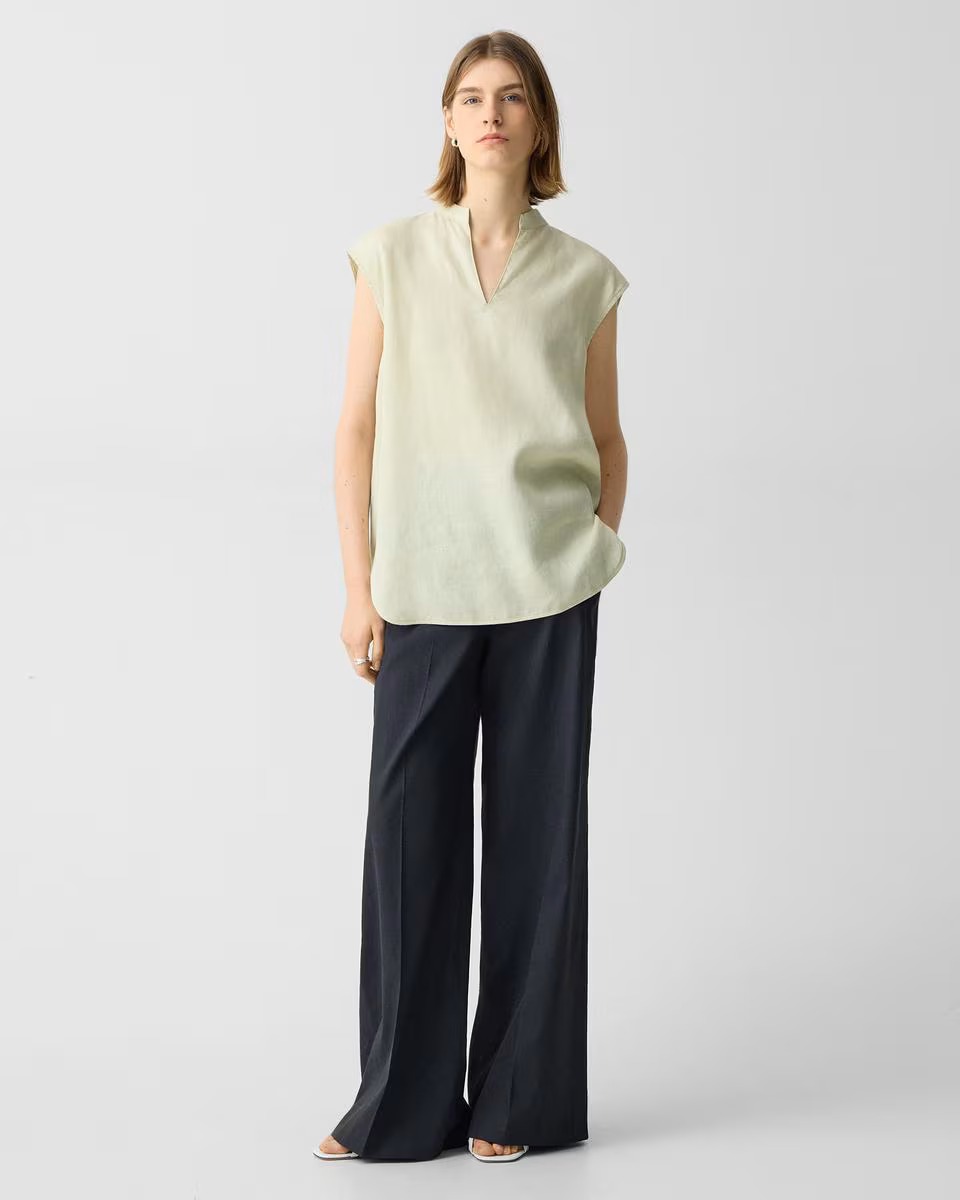 Boxy Tunic Top in Relaxed Linen