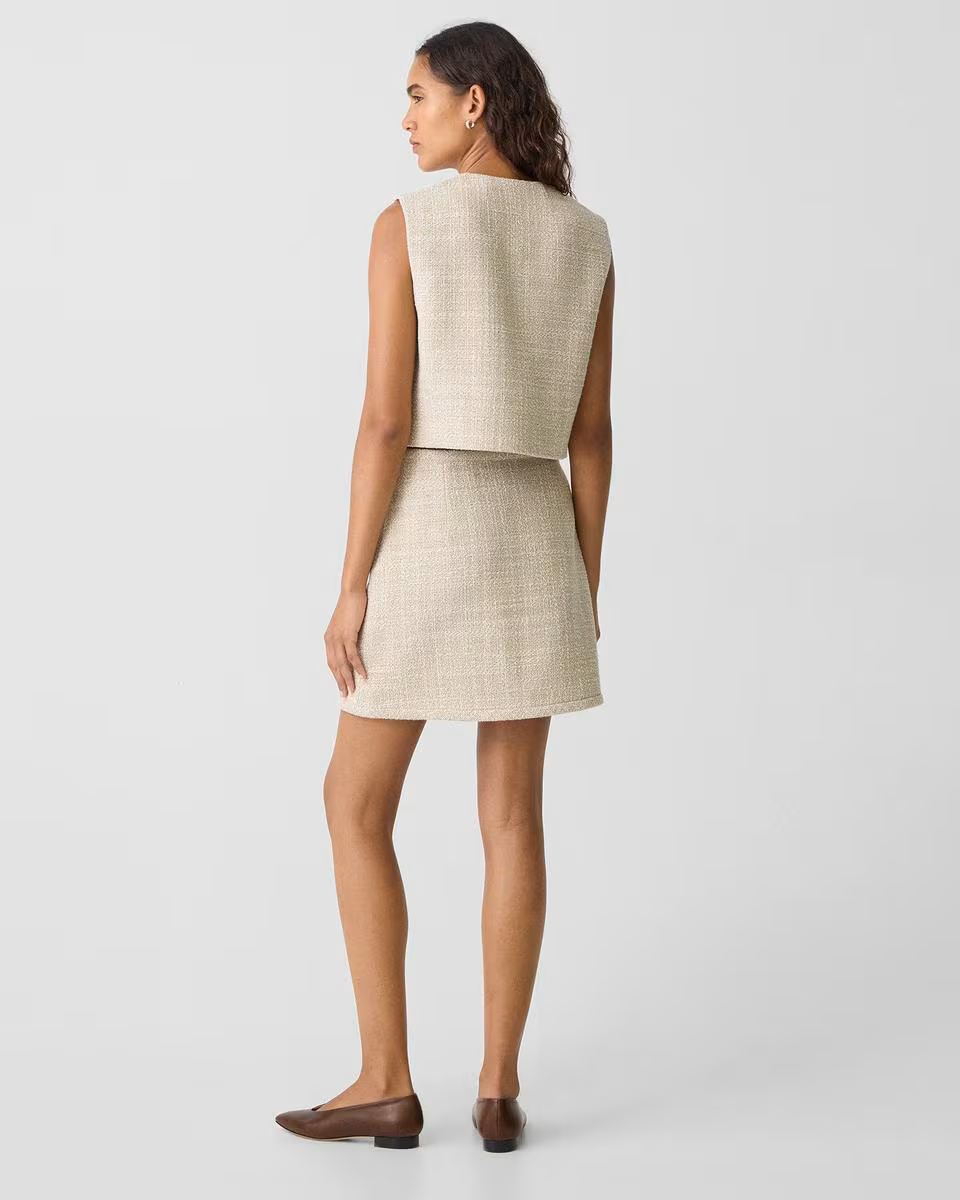 A-Line Mini Skirt in Texture Tweed