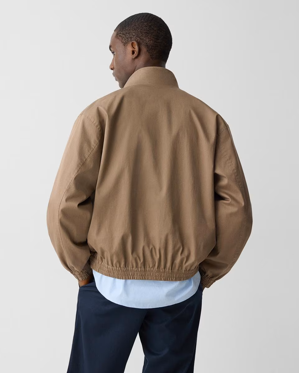 Stand Collar Jacket in Cotton-Blend Twill