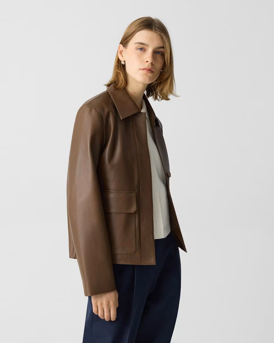 Boxy Jacket in Leather