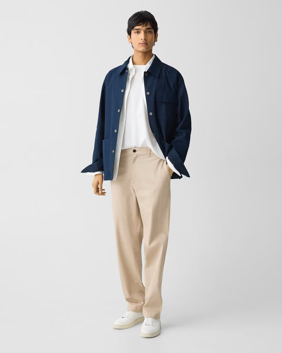 Straight Pant in Cotton-Blend Twill