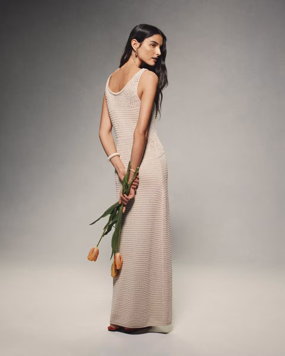 Stitched Dress in Sheen Cotton