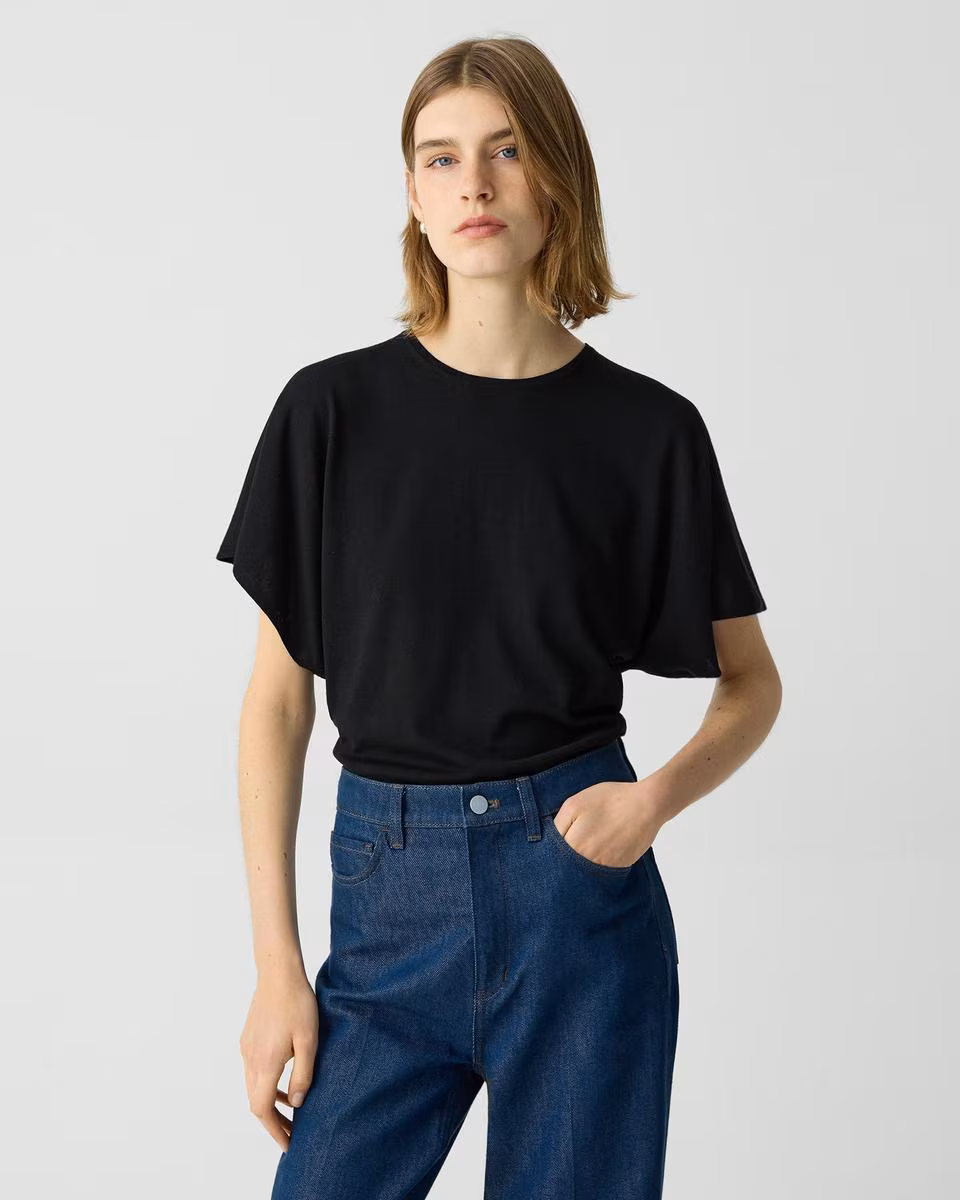 Flutter Sleeve Top in Regal Wool