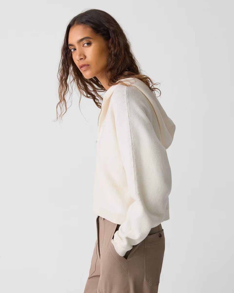 Zip-Up Hoodie in Rounded Cotton