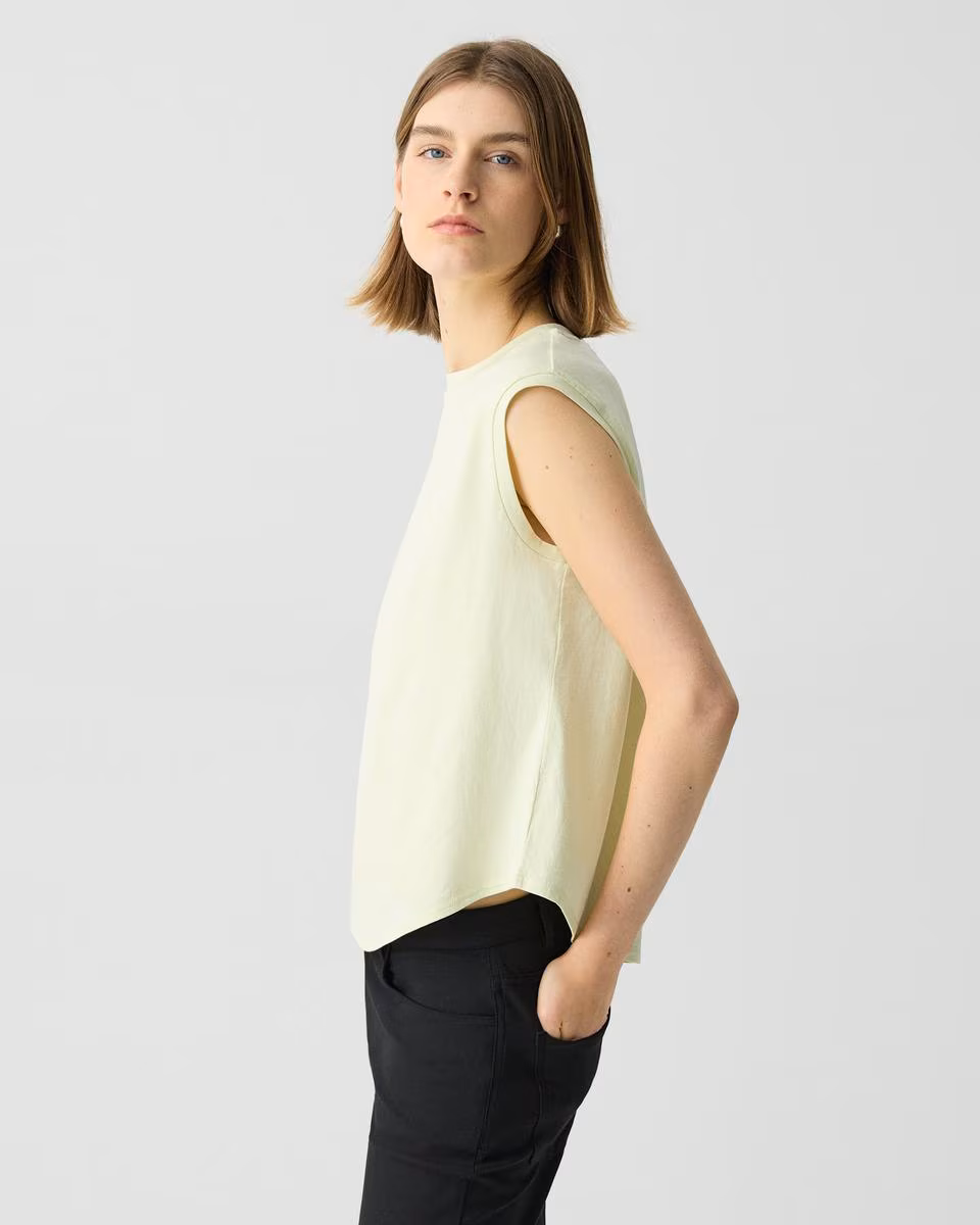 Shirttail Tank Top in Cotton