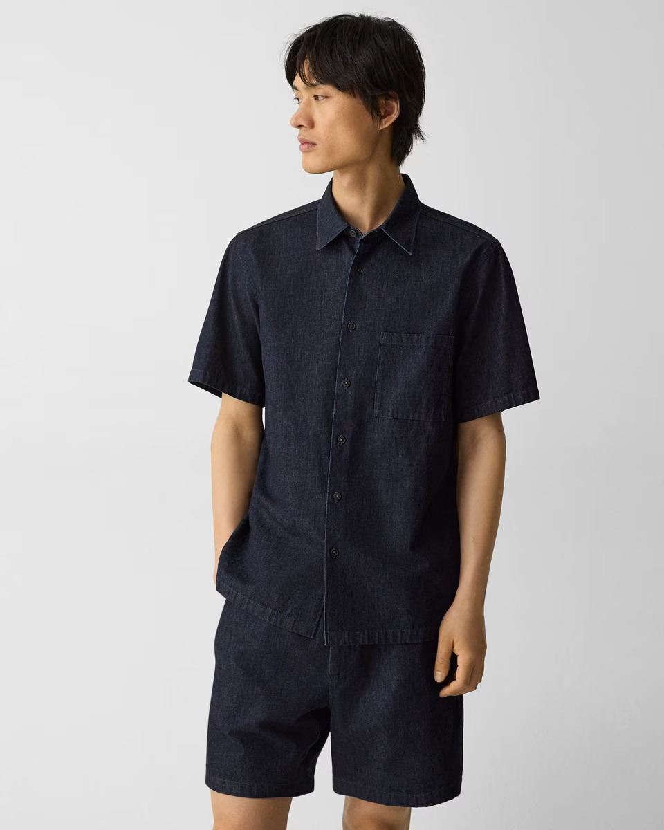 Noll Short-Sleeve Shirt in Summer Denim