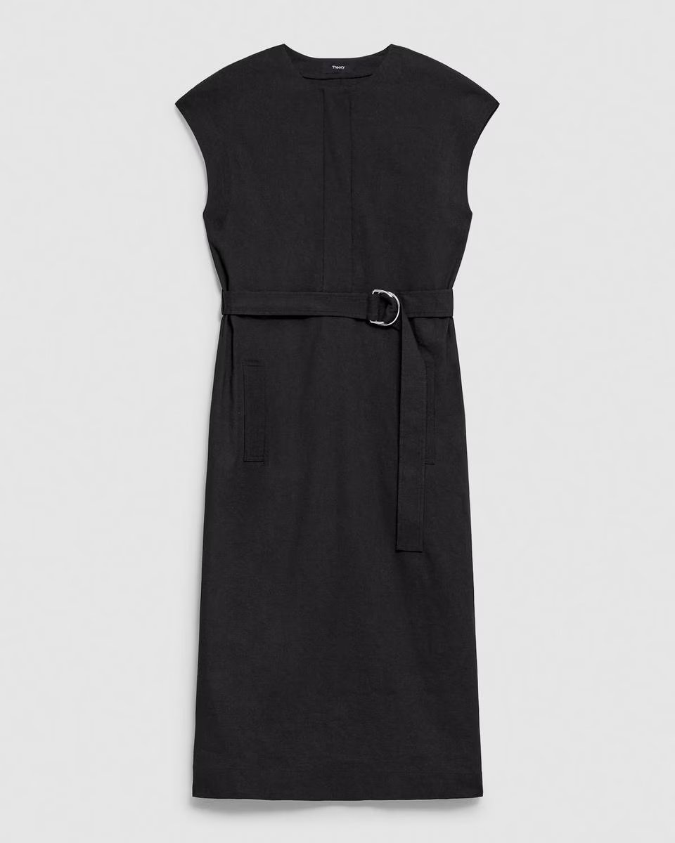 Belted Midi Dress in Good Linen