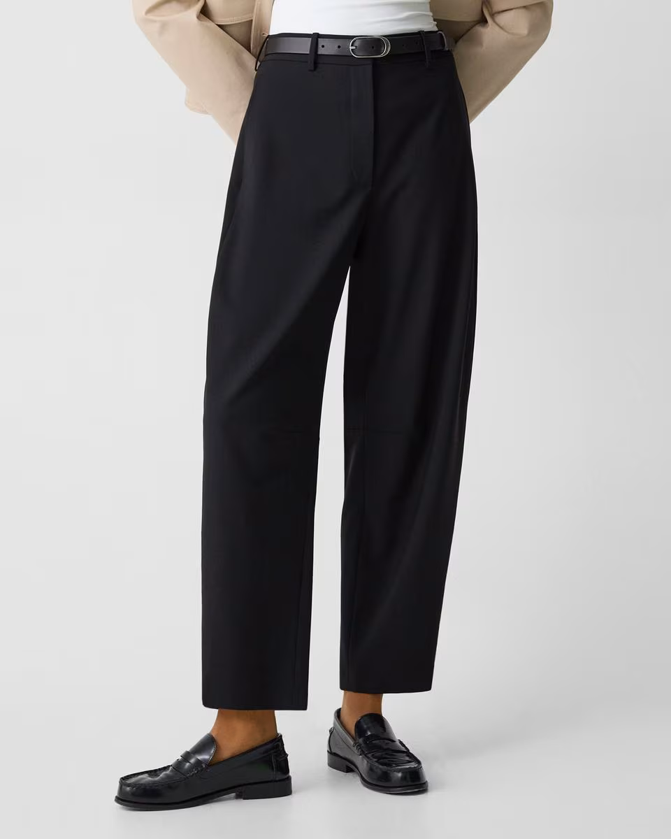 Cropped Barrel Pant in Stretch Wool