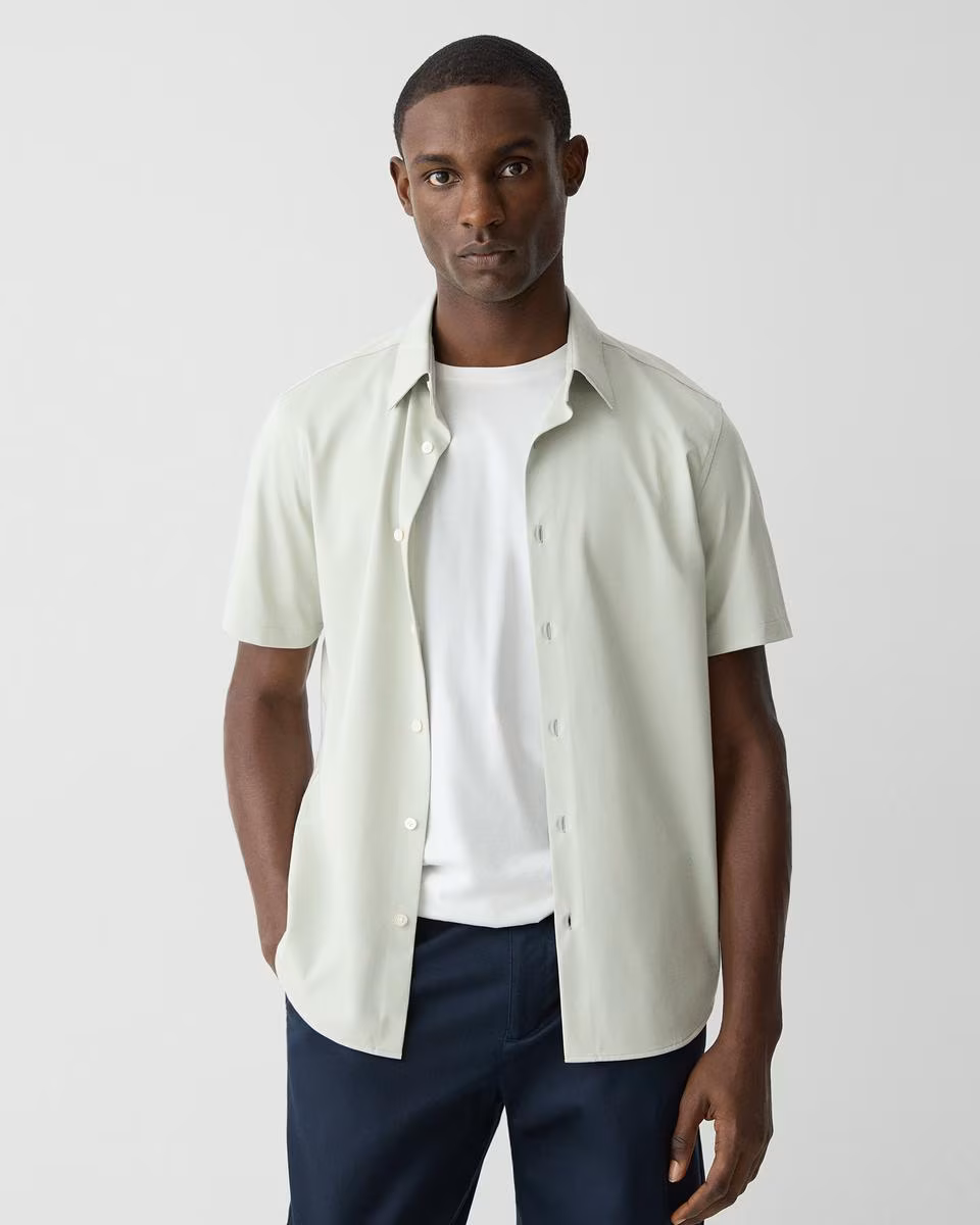 Irving Short-Sleeve Shirt in Structure Knit