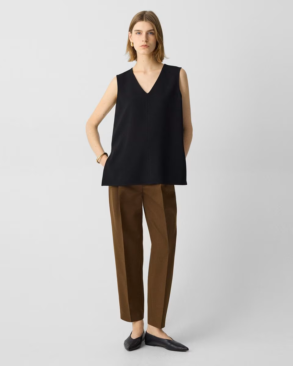 Tapered High-Rise Pant in Wool-Blend