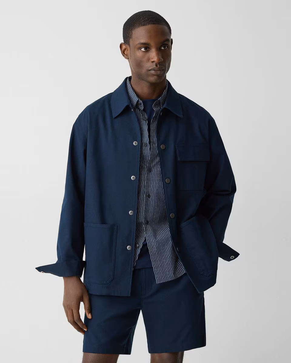 Utility Coat in Stretch Cotton Canvas