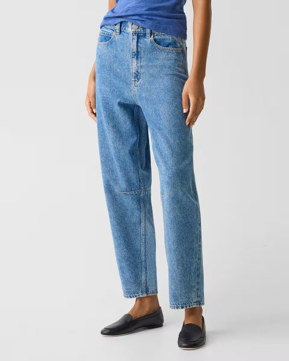 Cropped Barrel Pant in Relaxed Denim