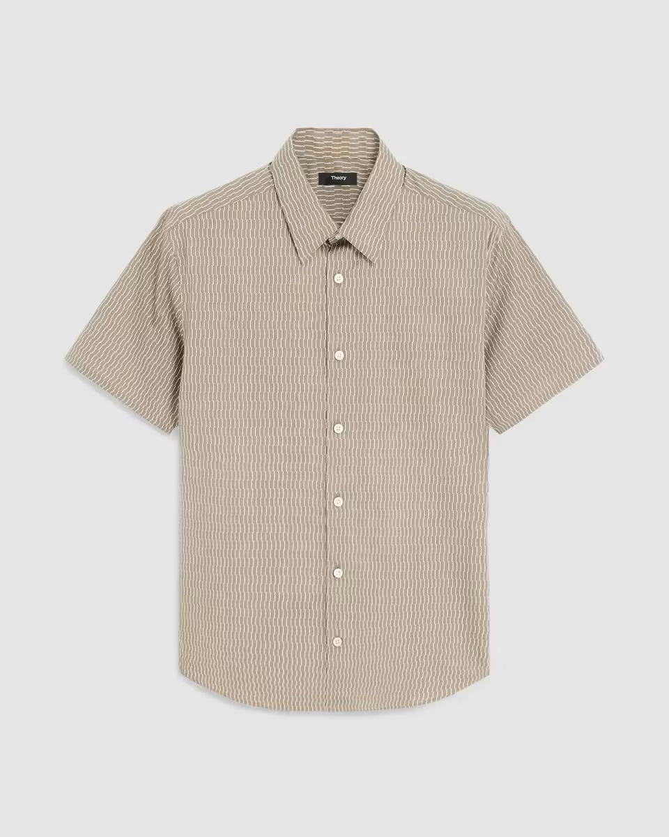 Irving Short-Sleeve Shirt in Stretch Cotton