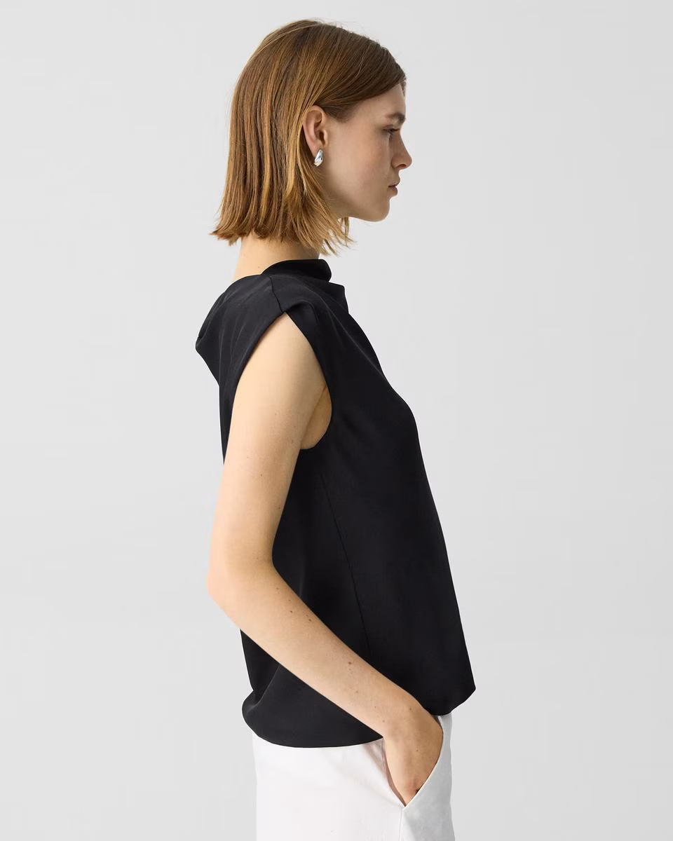 Cowl Neck Top in Silk Georgette